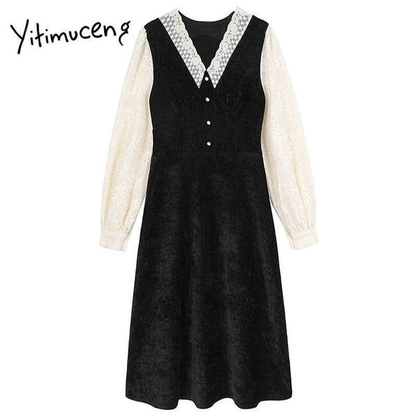 yitimuceng patchwork dresses women mini v-neck black spring high waist long sleeve fashion french clothing office lady 210601, Black;gray
yitimuceng patchwork dresses women mini v-neck black spring high waist long sleeve fashion french clothing office lady 210601, Black;gray