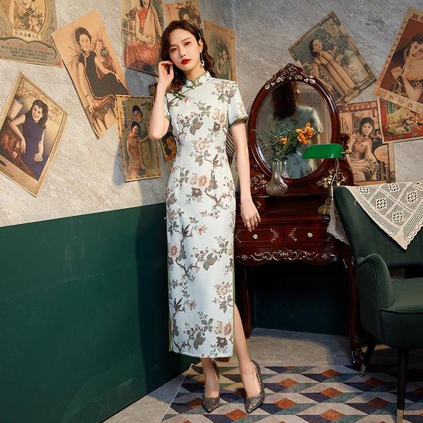 ethnic clothing spring autumn elegant mandarin collar satin long qipao dress traditional women short sleeve cheongsam vestidos oversize 4xl, Red
ethnic clothing spring autumn elegant mandarin collar satin long qipao dress traditional women short sleeve cheongsam vestidos oversize 4xl, Red