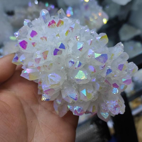 decorative objects & figurines 1pcs wholesale white angel aura quartz point electroplated crystal cluster
decorative objects & figurines 1pcs wholesale white angel aura quartz point electroplated crystal cluster