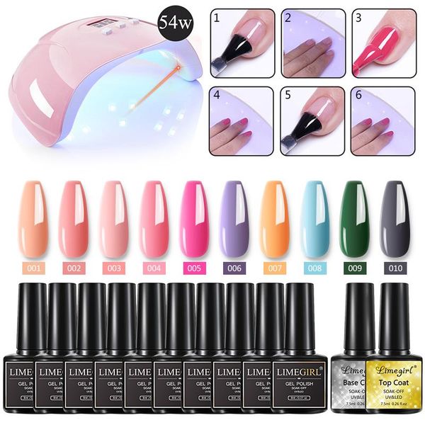 nail art kits limegiel gel polish set 10 colors soak off varnishes base coat with 54w uv led lamp dryer for
nail art kits limegiel gel polish set 10 colors soak off varnishes base coat with 54w uv led lamp dryer for