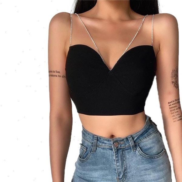 summer women solid color vest camisole girls v neck sleeveless ladies creative rhinestone chain shoulder strap slim, White
summer women solid color vest camisole girls v neck sleeveless ladies creative rhinestone chain shoulder strap slim, White