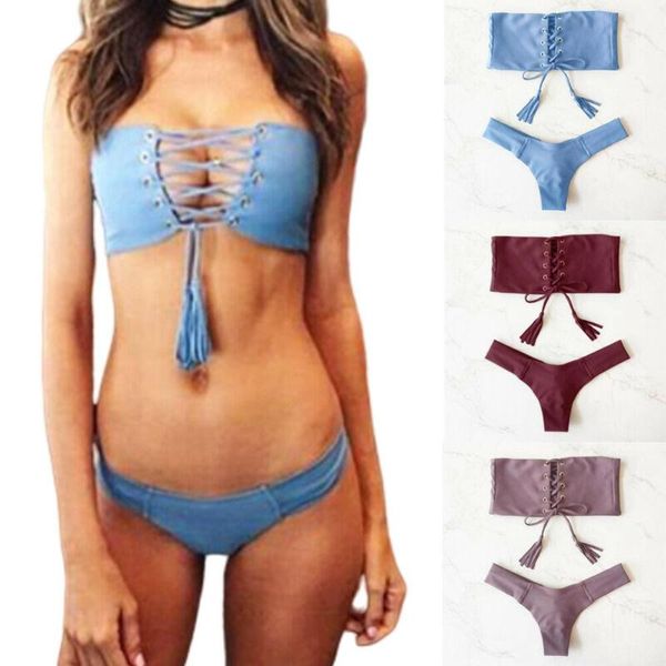 women's swimwear women strapless bandage cross bikini set push-up padded bra bathing suit swimsuit swimming, White;black
women's swimwear women strapless bandage cross bikini set push-up padded bra bathing suit swimsuit swimming, White;black