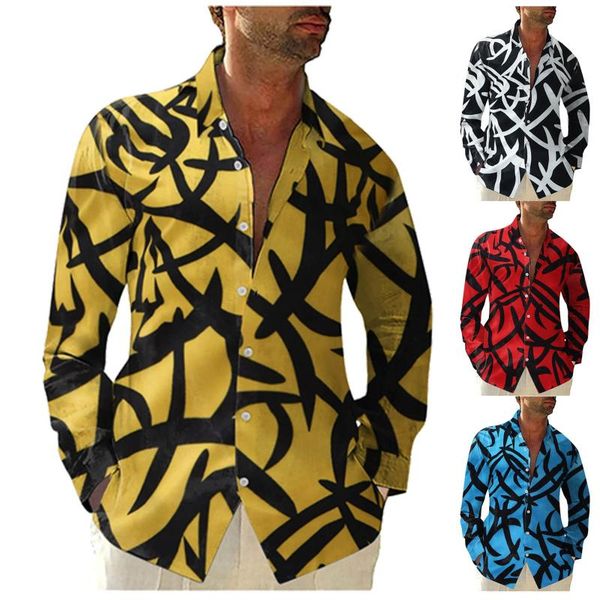 men's casual shirts sleeved printed lapel large loose shirt size long men, White;black
men's casual shirts sleeved printed lapel large loose shirt size long men, White;black