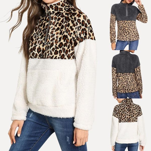 women's long sleeve fleece sweatshirt warm zip leopard fuzzy hoodie pullover bluzy damskie winter hoodie sweatshirts femme new, Black
women's long sleeve fleece sweatshirt warm zip leopard fuzzy hoodie pullover bluzy damskie winter hoodie sweatshirts femme new, Black
