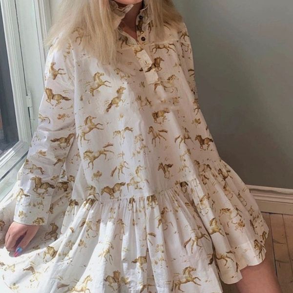 horse print women frill trim collar shirt ladies 2021 new long-sleeves ruffles loose short es with buttons q3gk, Black;gray
horse print women frill trim collar shirt ladies 2021 new long-sleeves ruffles loose short es with buttons q3gk, Black;gray