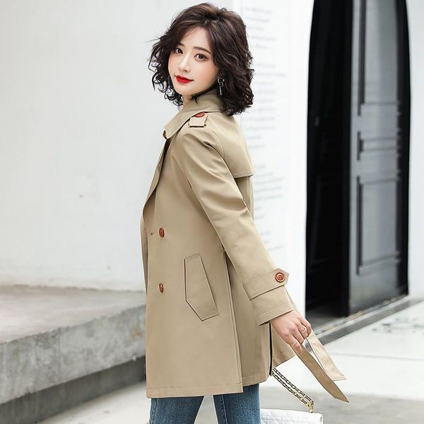 women's trench coats 2021 spring and autumn clothing windbreaker mid-length belt korean coat, Tan;black
women's trench coats 2021 spring and autumn clothing windbreaker mid-length belt korean coat, Tan;black