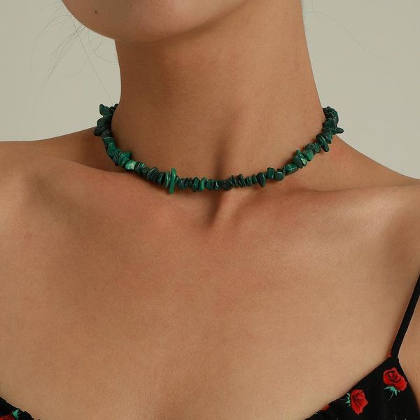 chokers bohemian ethnic irregular natural stone choker handmade necklace for women wedding party fashion jewelry gift, Golden;silver 
chokers bohemian ethnic irregular natural stone choker handmade necklace for women wedding party fashion jewelry gift, Golden;silver