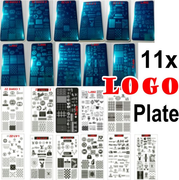 11pcs big lo go brand design nail art stamping plate stamp full french image metal stencil transfer polish print template with plastic sheet, White
11pcs big lo go brand design nail art stamping plate stamp full french image metal stencil transfer polish print template with plastic sheet, White