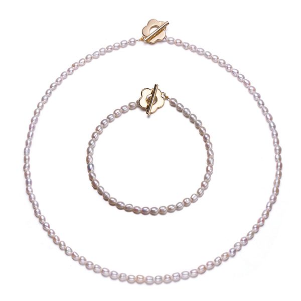Bracelet Necklace Set Baroque Pearl Jewelry Sets Freshwater Cultured Pearl Necklace Bracelet Set for Women Gift, Silver
Bracelet Necklace Set Baroque Pearl Jewelry Sets Freshwater Cultured Pearl Necklace Bracelet Set for Women Gift, Silver