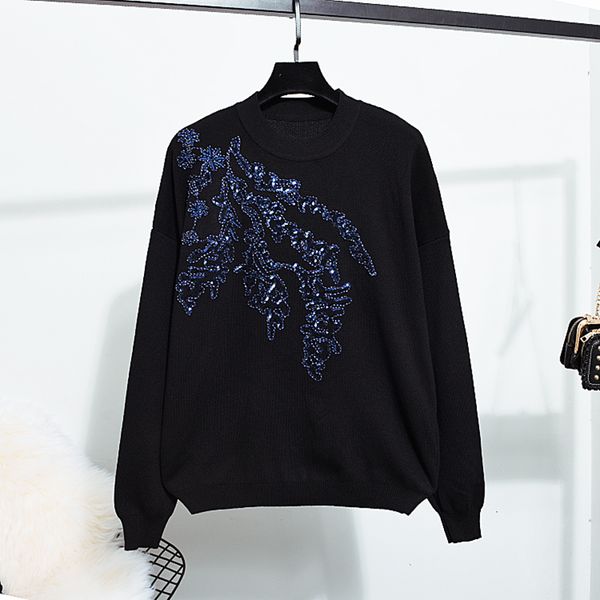 korean black knitted tracksuit women set manual sequins embroidery sweater long pants outfits loose casual knitting suit female megv, Blue
korean black knitted tracksuit women set manual sequins embroidery sweater long pants outfits loose casual knitting suit female megv, Blue