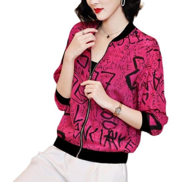 women's jackets 2021 han edition zipper baseball uniform thin female fashion chiffon printing brief paragraph coat big yards dress, Black;brown
women's jackets 2021 han edition zipper baseball uniform thin female fashion chiffon printing brief paragraph coat big yards dress, Black;brown