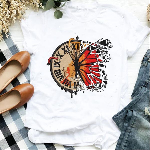 women lady womens t shirt butterfly fashion vintage summer autumn 90s print tee tshirt for female clothes top, White
women lady womens t shirt butterfly fashion vintage summer autumn 90s print tee tshirt for female clothes top, White