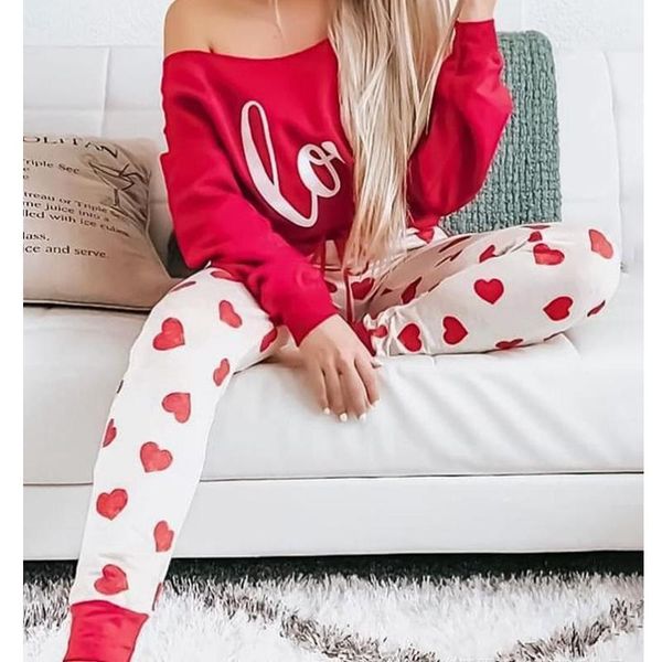 women's two piece pants wepbel sweatshirts love women 2 sets red letter off-shoulder pajamas outfits loose homewear pajama suit, White
women's two piece pants wepbel sweatshirts love women 2 sets red letter off-shoulder pajamas outfits loose homewear pajama suit, White