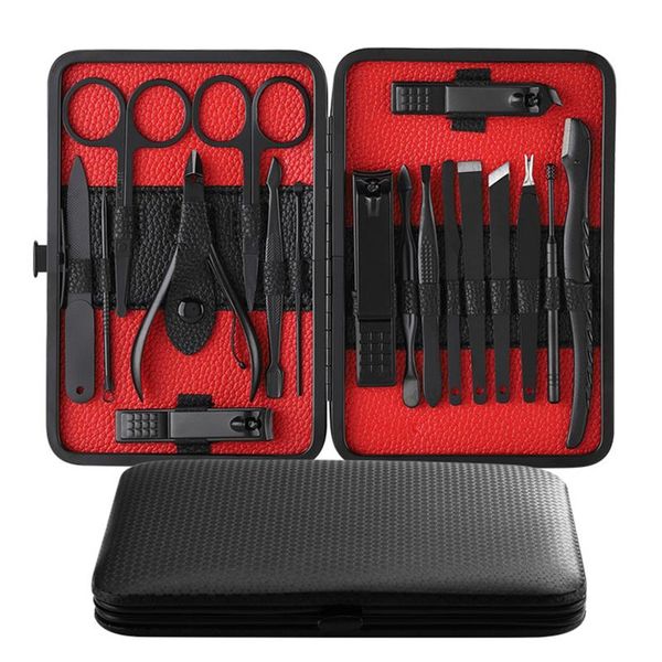 nail art kits 18pcs/set pro clipper set black stainless steel pedicure portable travel hygiene kit cutter tool g1215
nail art kits 18pcs/set pro clipper set black stainless steel pedicure portable travel hygiene kit cutter tool g1215
