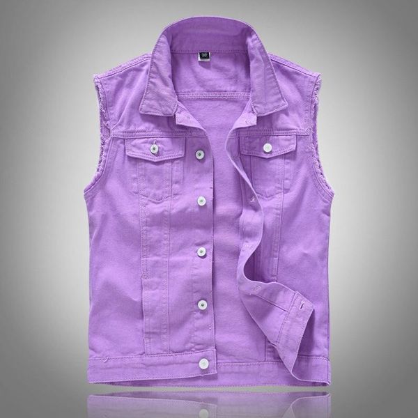 men's vests solid color denim vest jacket trend blue purple youthful and simple self-cultivation all-match male cowboy women, Black;white
men's vests solid color denim vest jacket trend blue purple youthful and simple self-cultivation all-match male cowboy women, Black;white