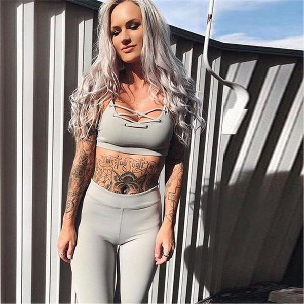 yoga outfits fitness women set halter crop suits green running workout gym wear tight training sports, White;red
yoga outfits fitness women set halter crop suits green running workout gym wear tight training sports, White;red