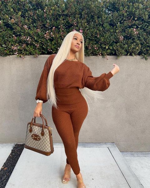 women's two piece pants rmsfe 2021 women autumn nightclub fashion solid wool round neck waist slim fit casual set, White
women's two piece pants rmsfe 2021 women autumn nightclub fashion solid wool round neck waist slim fit casual set, White