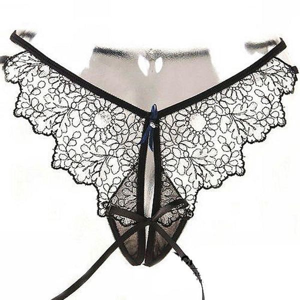 women's panties open crotch pants transparent lace thong perspective t-pants bow underwear, Black;pink 
women's panties open crotch pants transparent lace thong perspective t-pants bow underwear, Black;pink