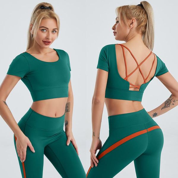 yoga outfit 2021 clothes women's nude beauty back tights gathered chest pads exposed umbilical fitness sports t-shirt
yoga outfit 2021 clothes women's nude beauty back tights gathered chest pads exposed umbilical fitness sports t-shirt