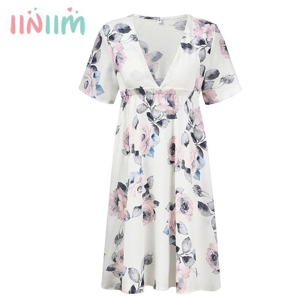 maternity dresses pregnant women dress summer short sleeve deep v-neck flowers print knee length casual wedding guest midi, White
maternity dresses pregnant women dress summer short sleeve deep v-neck flowers print knee length casual wedding guest midi, White