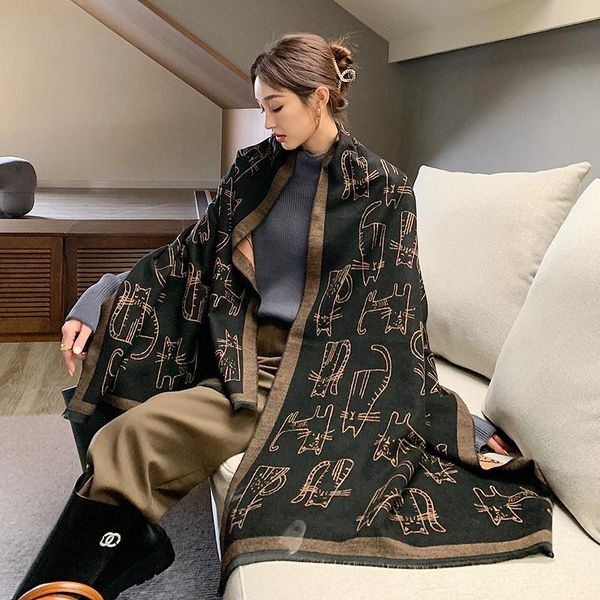 scarves print cashmere scarf women lovely cat shawls and wraps thick hijab blanket ladies pashmina echarpe bufanda neckerchief 2021, Blue;gray
scarves print cashmere scarf women lovely cat shawls and wraps thick hijab blanket ladies pashmina echarpe bufanda neckerchief 2021, Blue;gray