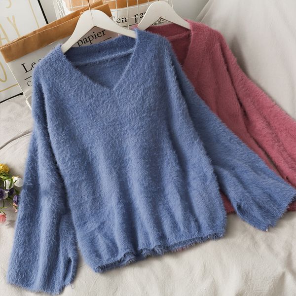 2021 casual women's loose sweater autumn v-neck long sleeve beige/pink pullover female solid color sweet jumper fashion esfa, White;black
2021 casual women's loose sweater autumn v-neck long sleeve beige/pink pullover female solid color sweet jumper fashion esfa, White;black