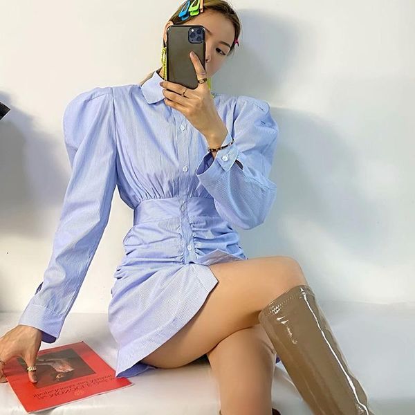 casual dresses 2021 women dress striped button long puff sleeves turn-down collar above knee female fashion clothes, Black;gray
casual dresses 2021 women dress striped button long puff sleeves turn-down collar above knee female fashion clothes, Black;gray