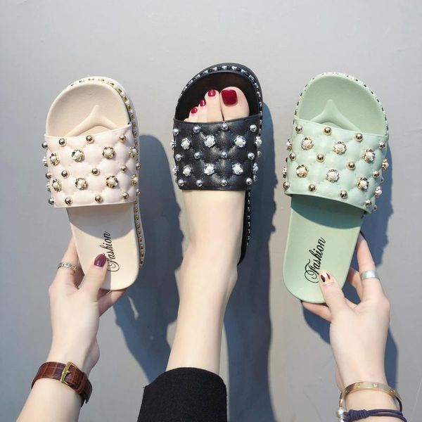 slippers summer square pearl women slide sandals mom beach slides slip on shoes flip flops comfortable, Black
slippers summer square pearl women slide sandals mom beach slides slip on shoes flip flops comfortable, Black