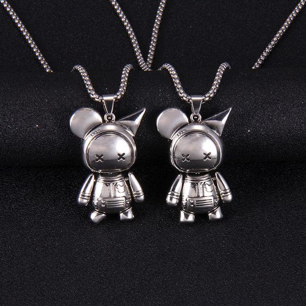 pendant necklaces japanese and korean style personality trend movable cute necklace niche design sense men women valentine's day couple, Silver
pendant necklaces japanese and korean style personality trend movable cute necklace niche design sense men women valentine's day couple, Silver