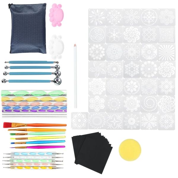 74pcs mandala dotting tools set rock painting kit nail art craft dotting pens paint brushes stencil supplies for adults & kids, Silver
74pcs mandala dotting tools set rock painting kit nail art craft dotting pens paint brushes stencil supplies for adults & kids, Silver