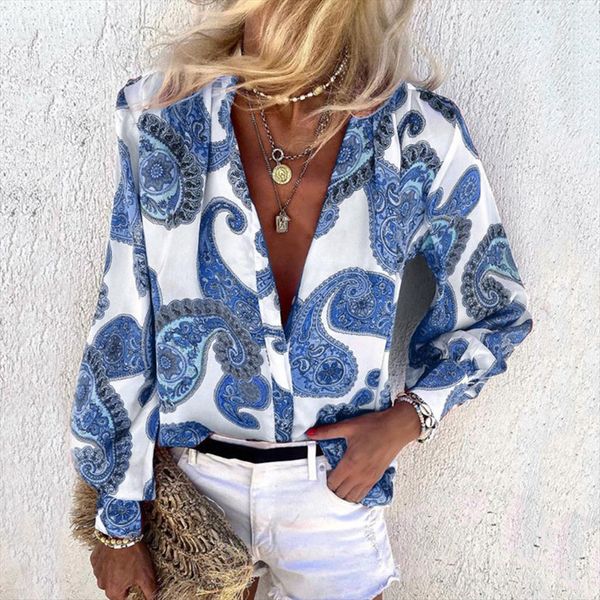 elegant fashion paisley printed womens shirt v neck button long sleeve casual shirts plus size blusas femininas 35, White
elegant fashion paisley printed womens shirt v neck button long sleeve casual shirts plus size blusas femininas 35, White