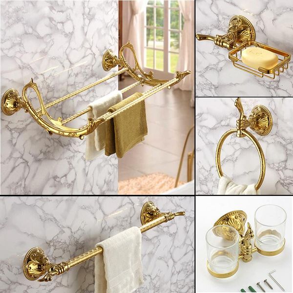 bath accessory set luxury bathroom hardware pendant european classical brass gold-plated towel rack antique carved ceramic soap dish holder
bath accessory set luxury bathroom hardware pendant european classical brass gold-plated towel rack antique carved ceramic soap dish holder