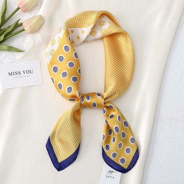 scarves small square scarf female silk korea wild retro wave dot flower spring and summer flight attendant decoration, Blue;gray
scarves small square scarf female silk korea wild retro wave dot flower spring and summer flight attendant decoration, Blue;gray