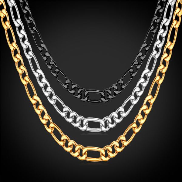 new fashion stainless steel figaro chain | width 3mm | length 28 inches | italian style flat chain necklace for men and women, Black
new fashion stainless steel figaro chain | width 3mm | length 28 inches | italian style flat chain necklace for men and women, Black