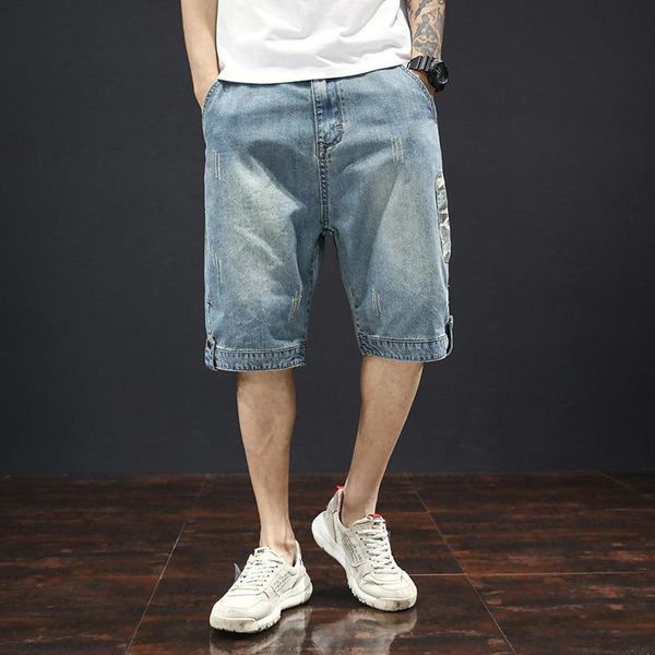 men's shorts 2021 summer denim knee length short jean japanese style loose large size casual men jeans, White;black
men's shorts 2021 summer denim knee length short jean japanese style loose large size casual men jeans, White;black