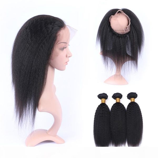 brazilian kinky straight virgin hair wefts with 360 band lace frontal 22.5x4x2 coarse yaki 360 full lace frontal closure with 3bundles, Black
brazilian kinky straight virgin hair wefts with 360 band lace frontal 22.5x4x2 coarse yaki 360 full lace frontal closure with 3bundles, Black