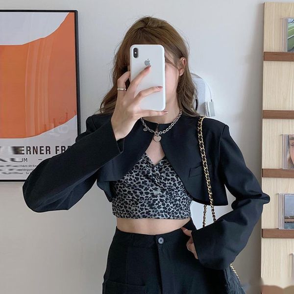 women's suits & blazers fashion belly button short round neck long-sleeved spring and autumn design sense niche 2021 small street suit, White;black
women's suits & blazers fashion belly button short round neck long-sleeved spring and autumn design sense niche 2021 small street suit, White;black