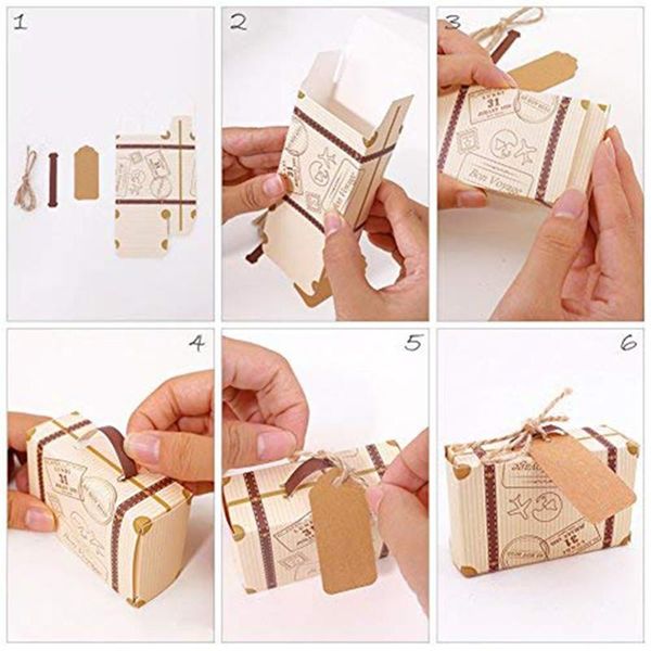 gift wrap 50pcs mini suitcase favor box party candy vintage kraft paper with tags and rope for wedding travel themed
gift wrap 50pcs mini suitcase favor box party candy vintage kraft paper with tags and rope for wedding travel themed