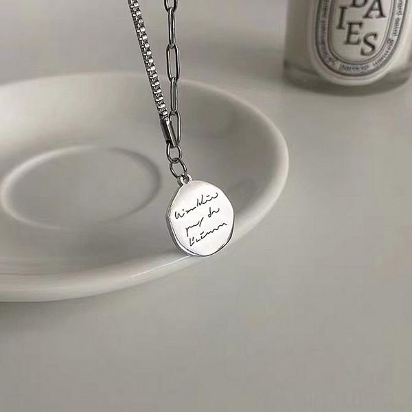 pendant necklaces fashion unique metal long adjustable round circle english letter shaped bar hip-hop necklace for women, Silver
pendant necklaces fashion unique metal long adjustable round circle english letter shaped bar hip-hop necklace for women, Silver