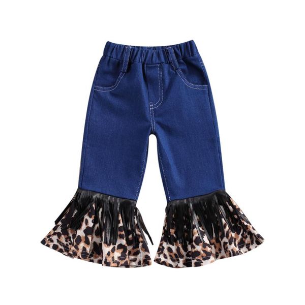 baby flared jeans, leopard print stitching, tassel decoration individual style spring clothing 1-6t, Blue
baby flared jeans, leopard print stitching, tassel decoration individual style spring clothing 1-6t, Blue