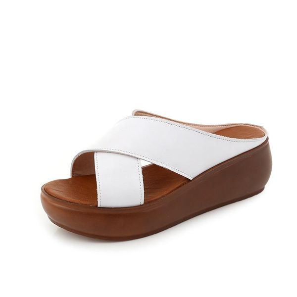 dress shoes cowhide leather sandals for women summer real wedges heel comfortable mom slippers female slingback sandal, Black
dress shoes cowhide leather sandals for women summer real wedges heel comfortable mom slippers female slingback sandal, Black