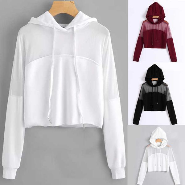 fashion hoodies spring and summer wind mesh cotton splicing perspective short hooded pullover women's hoodie, Black
fashion hoodies spring and summer wind mesh cotton splicing perspective short hooded pullover women's hoodie, Black