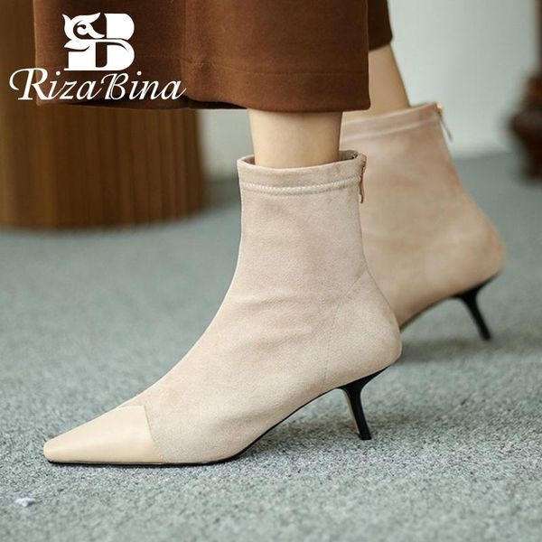 boots rizabina 2021 women short pointed toe patchwork zipper thin heel shoes flock ladies footwear winter size 32-43, Black
boots rizabina 2021 women short pointed toe patchwork zipper thin heel shoes flock ladies footwear winter size 32-43, Black