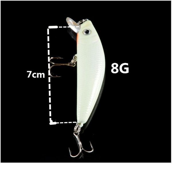 1pcs 7cm 8g 3d luminous night fishing baits minnow lure with 6# hooks isca artificial hard crankbaits bass pike carp jllnih
1pcs 7cm 8g 3d luminous night fishing baits minnow lure with 6# hooks isca artificial hard crankbaits bass pike carp jllnih