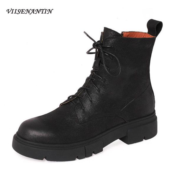 boots chunky round toe lace-up hong kong casual thick sole fashion multi color british short women flat platform shoes lady, Black
boots chunky round toe lace-up hong kong casual thick sole fashion multi color british short women flat platform shoes lady, Black