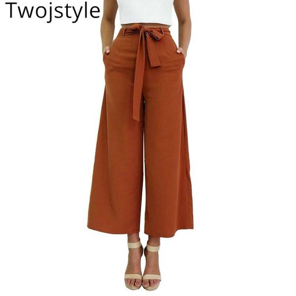 women's pants & capris twojstyle 2021 autumn leisure fashion large size solid high waist ankle-length wide leg trousers s-xl, Black;white
women's pants & capris twojstyle 2021 autumn leisure fashion large size solid high waist ankle-length wide leg trousers s-xl, Black;white
