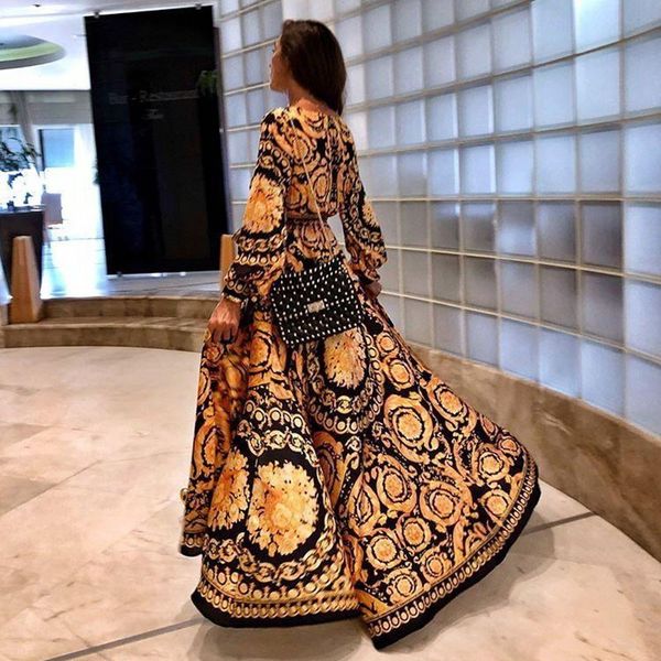 women floral printed boho dresses new long sleeve v-neck long maxi dress party beach club dresses split sundress, Black;gray
women floral printed boho dresses new long sleeve v-neck long maxi dress party beach club dresses split sundress, Black;gray