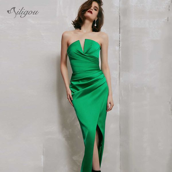 summer women's fashion strapless dress sleeveless green draped v-neck celebrity party long 210527, Black;gray
summer women's fashion strapless dress sleeveless green draped v-neck celebrity party long 210527, Black;gray