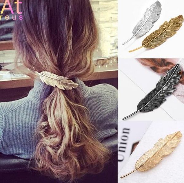 2020 new feather style hair pins vintage bronze color spring hairgrips metal hair wear women jewelry, Golden;silver
2020 new feather style hair pins vintage bronze color spring hairgrips metal hair wear women jewelry, Golden;silver