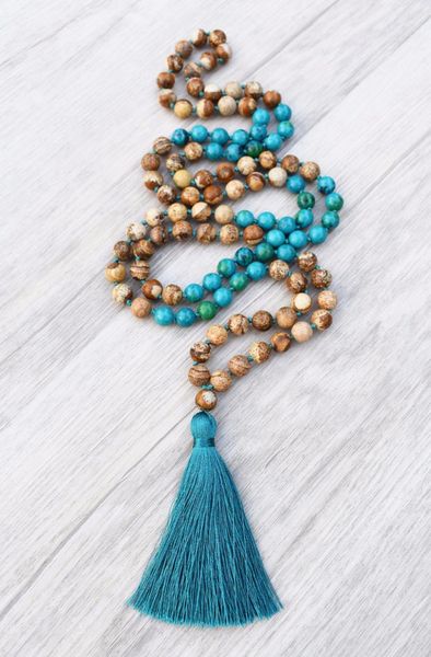 pendant necklaces 108 mala beads necklace picture jaspers hand knotted yoga meditation prayer chakra jewelry taeesl, Silver
pendant necklaces 108 mala beads necklace picture jaspers hand knotted yoga meditation prayer chakra jewelry taeesl, Silver